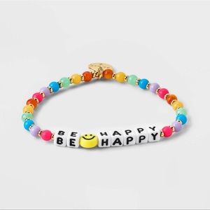 Little Words Project “Be Happy” Beaded Bracelet, size S/M